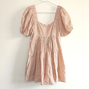 Muted Red Gingham Dress